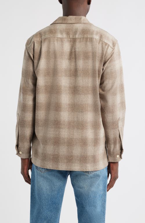 Pendleton Board Plaid Wool Flannel Button-up Shirt In Neutral