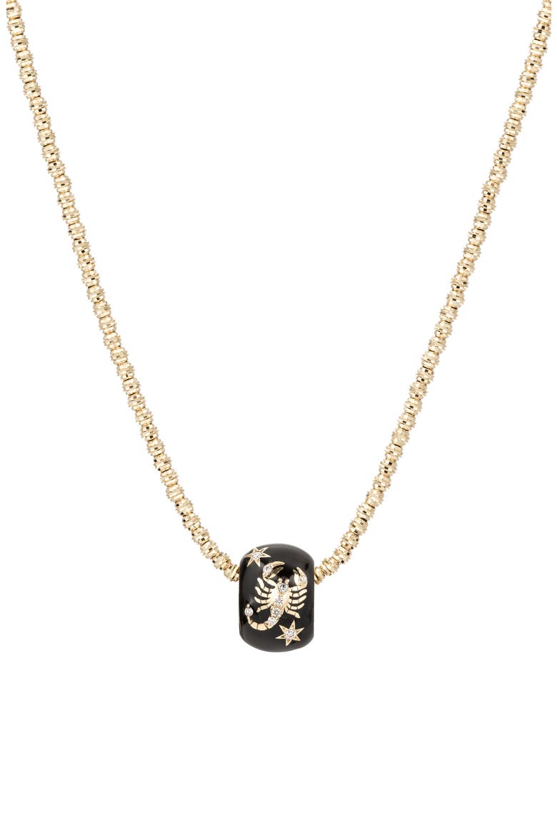 Diamond Zodiac Pendant Necklace, Main, color, YELLOW GOLD - SCORPIO