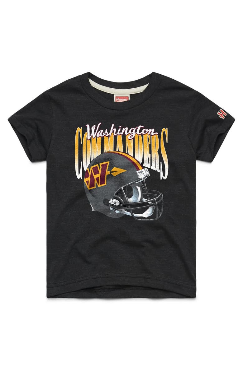 Homage Youth Homage Charcoal Washington Commanders Gradient Helmet Tri-Blend T-Shirt, Main, color, Charcoal