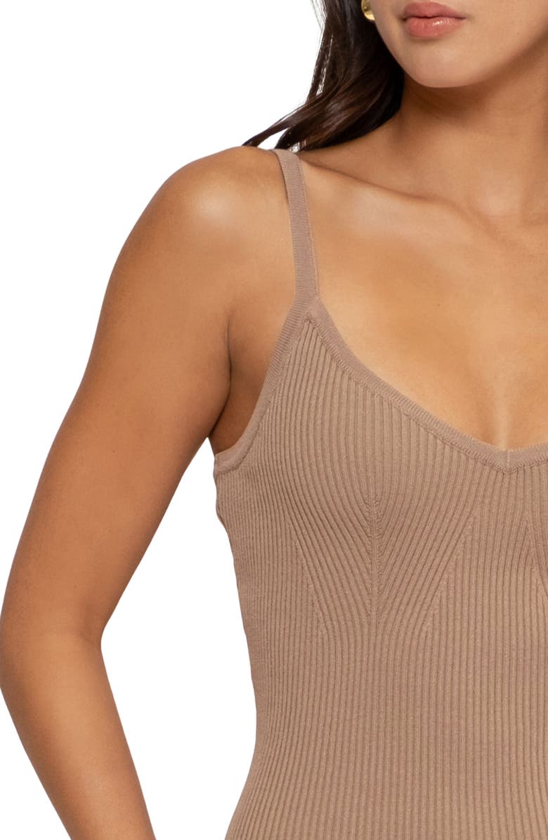 Blu Pepper Rib Knit Body-Con Dress, Alternate, color, Tan