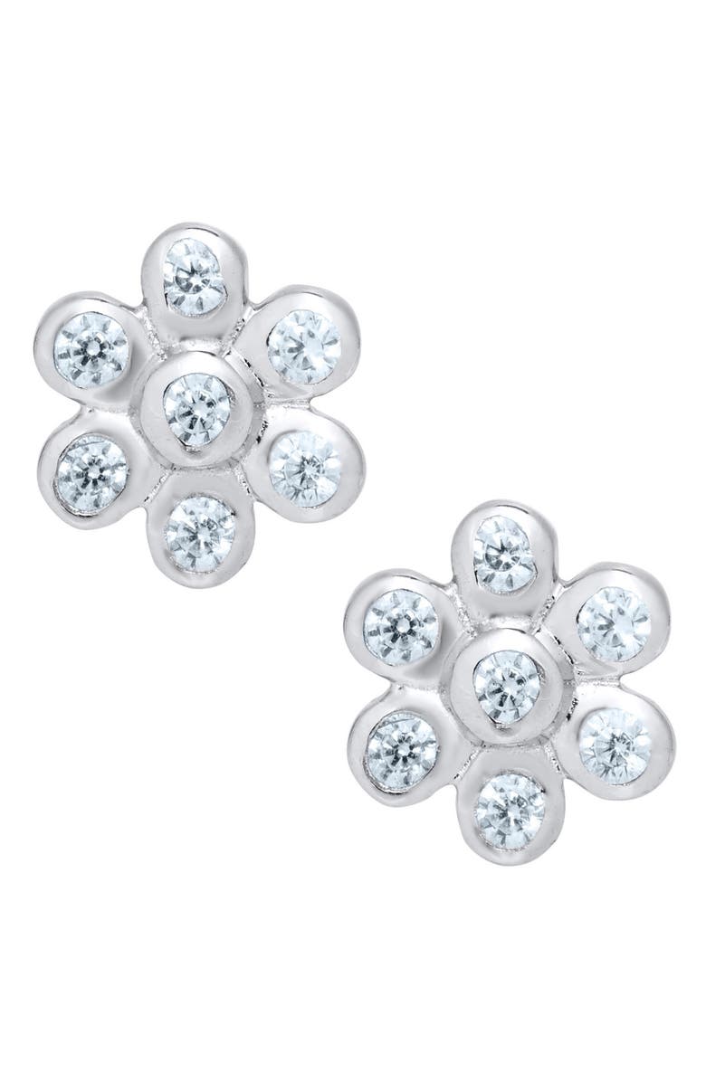 Mignonette Sterling Silver Flower Earrings, Main, color,