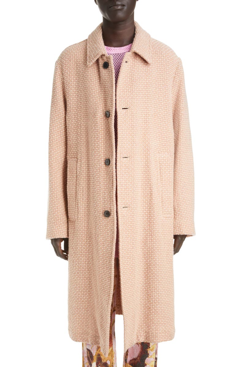 Dries Van Noten Rankle Wool Tweed Topcoat, Main, color, 