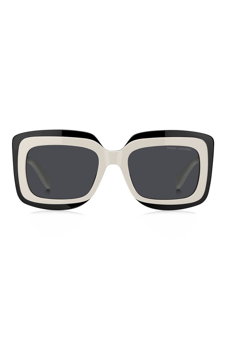 54mm Rectangular Sunglasses, Main, color, WHITE BLACK/ GREY