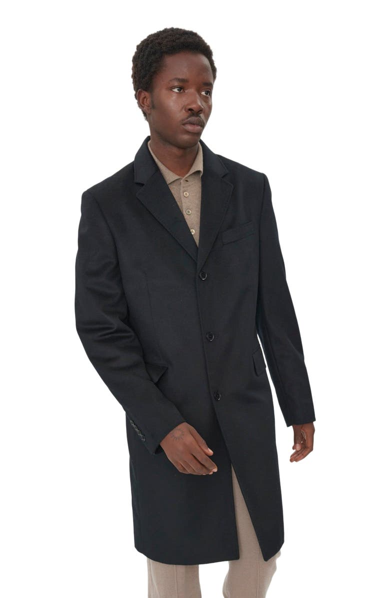 GOBI Mongolian Cashmere Classic Single Breasted Coat, Alternate, color, Black