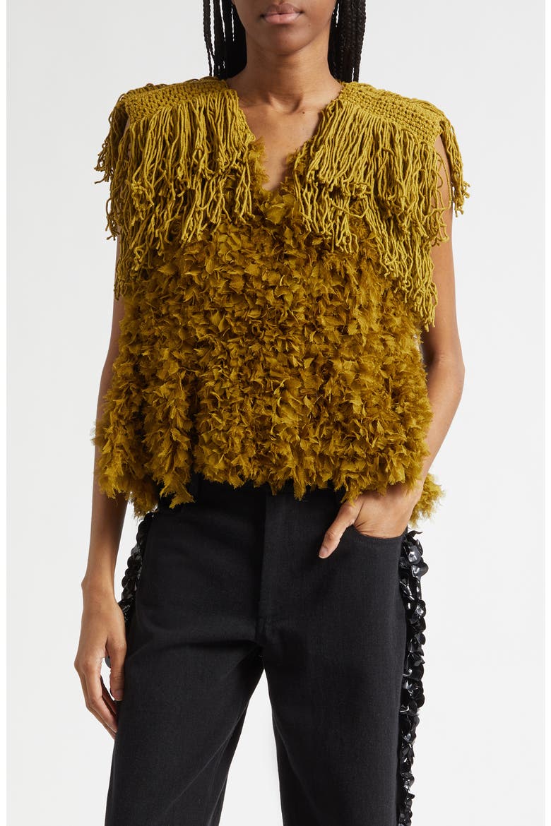 Bambola Mixed Media Top, Main, color, CUMIN
