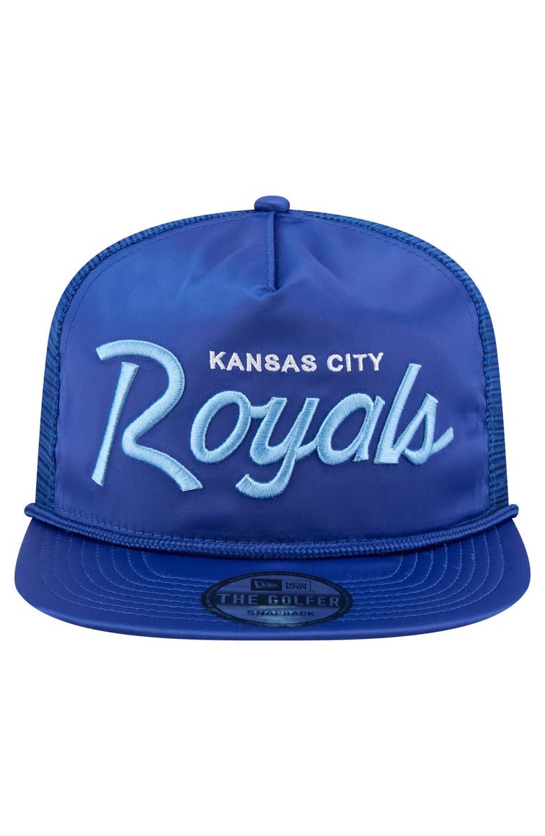 New Era Men's New Era Royal Kansas City Royals Retro Satin Script Golfer Adjustable Hat, Alternate, color,