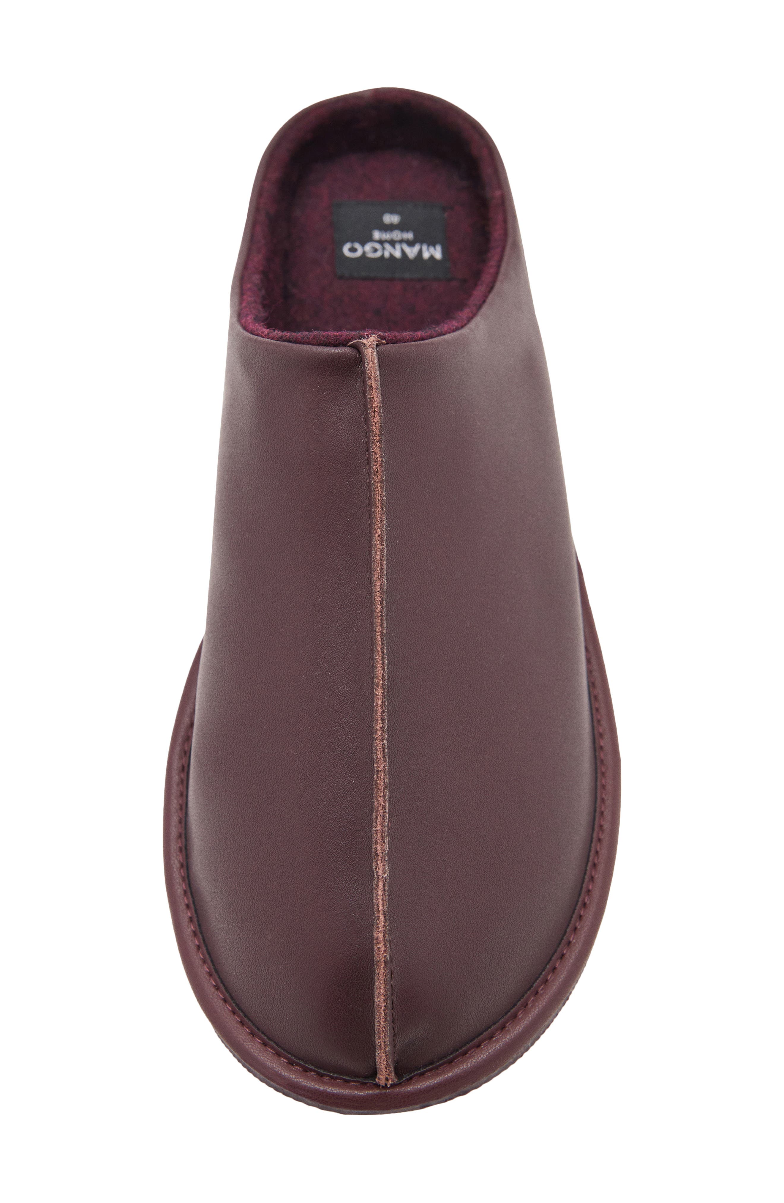 MANGO Leather Clog, Alternate, color, Blackberry