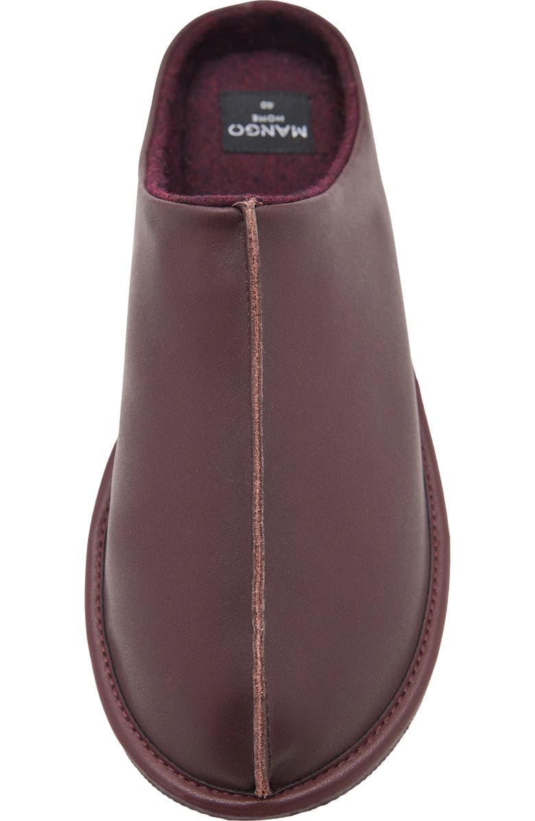 MANGO Leather Clog, Alternate, color, Blackberry