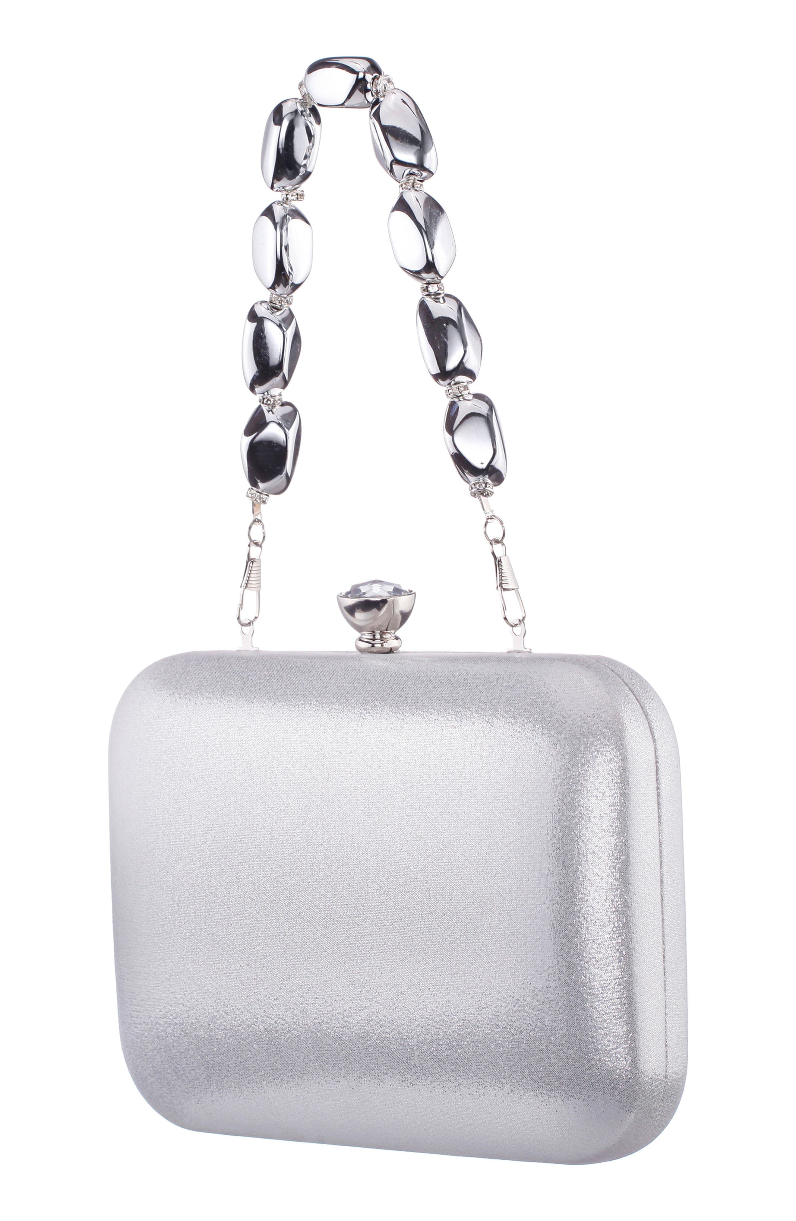 Kaela Frame Clutch, Alternate, color, SILVER