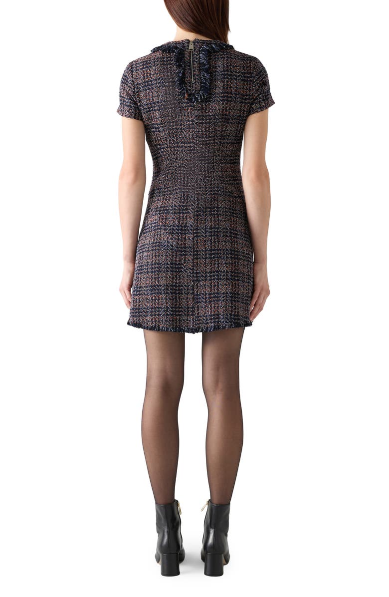 LK Bennett Alba Tweed Fringe Minidress, Alternate, color, Navy