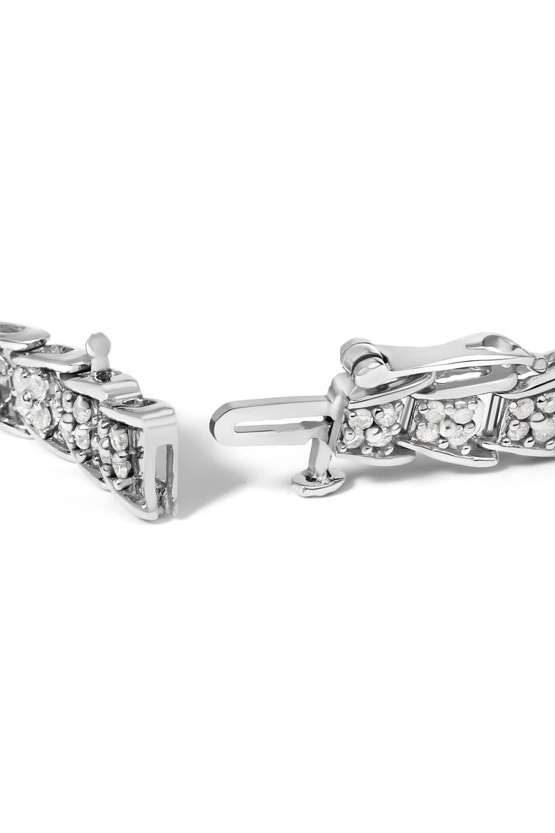 10k White Gold 2 cttw Diamond Fan-Shaped Link Tennis Bracelet - ", Alternate, color, White