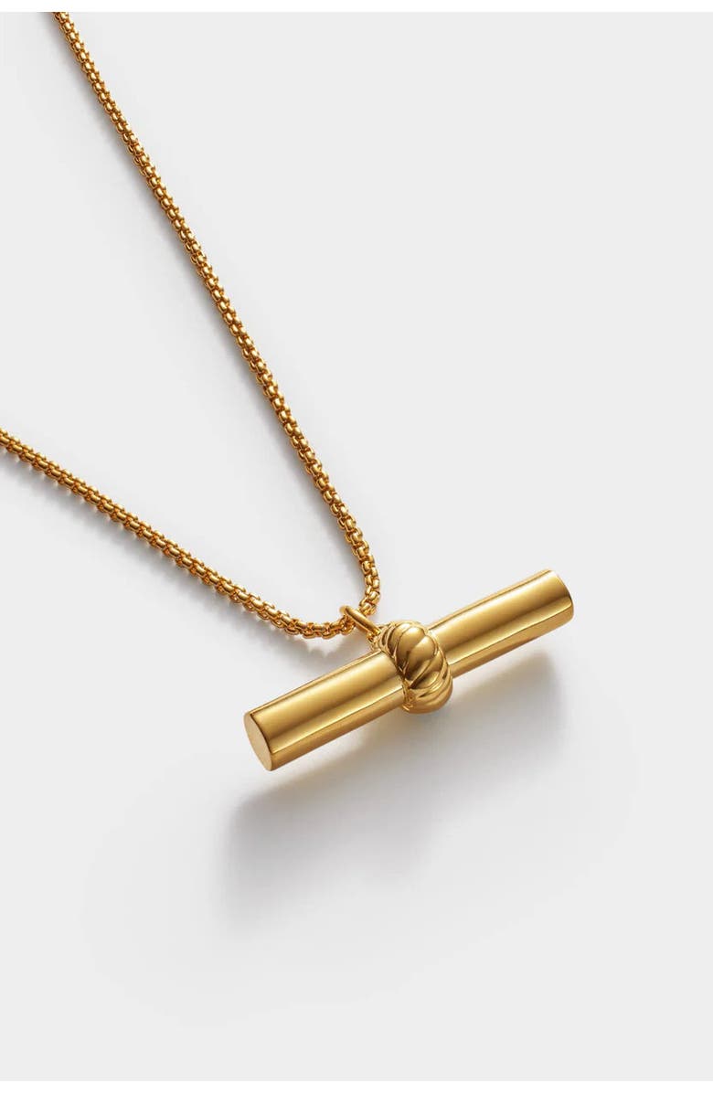 Katie Loxton Themis Waterproof Gold T-Bar Necklace, Alternate, color, Gold