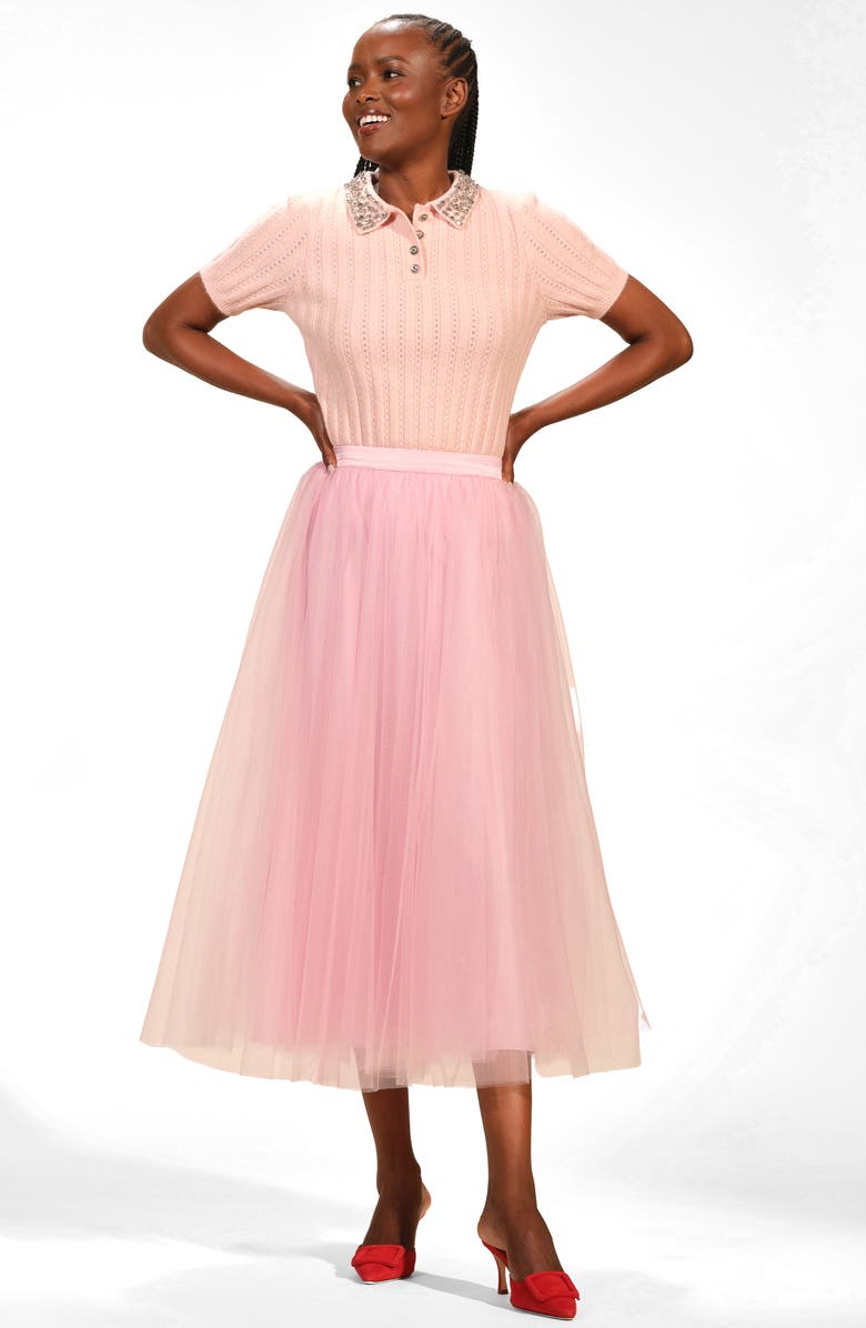 Isaac Mizrahi New York Tulle Maxi Skirt, Alternate, color, Orchid Pink