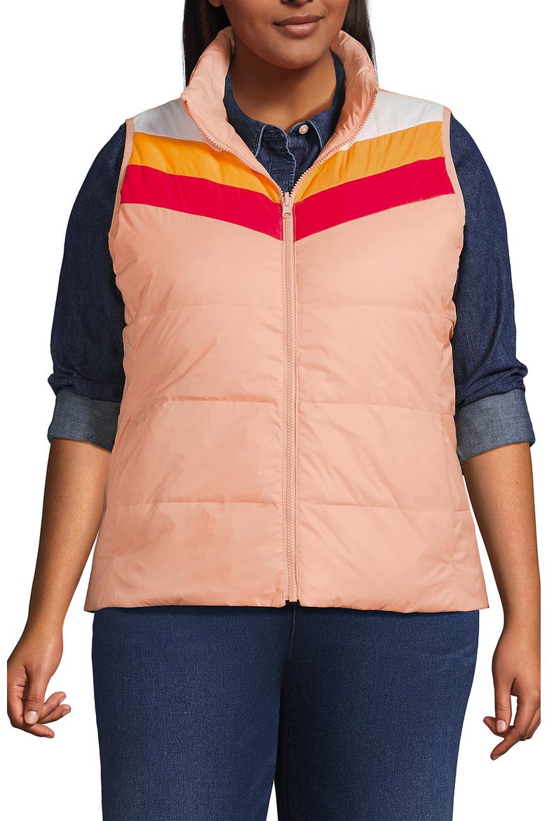 Wanderweight Reversible Packable Down Vest, Alternate, color, Pink/Sweet Mango Colorblock
