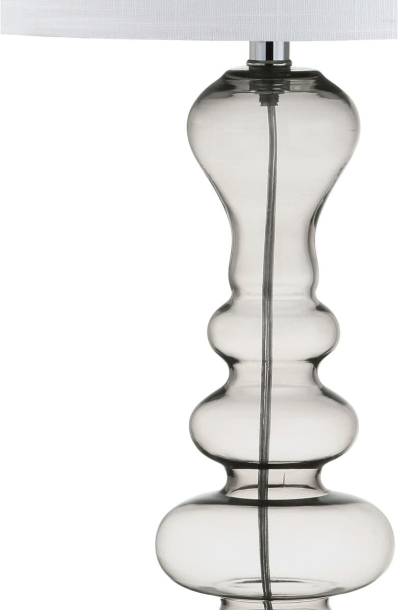 JONATHAN Y Madeline 35" Curved Glass LED Table Lamp, Alternate, color, Smoke Gray