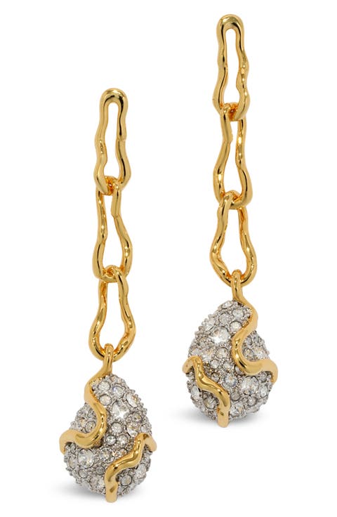 Solanales Crystal Pavé Pebble Drop Earrings