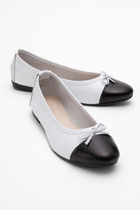 Rayne Cap Toe Leather Ballet Flat