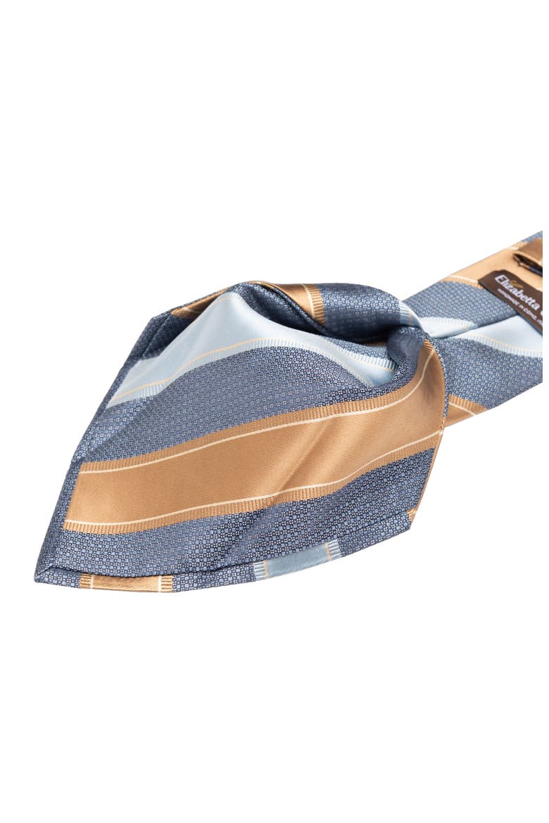 Ferrari - Extra Long Silk Jacquard Tie for Men, Alternate, color, Blue and Copper