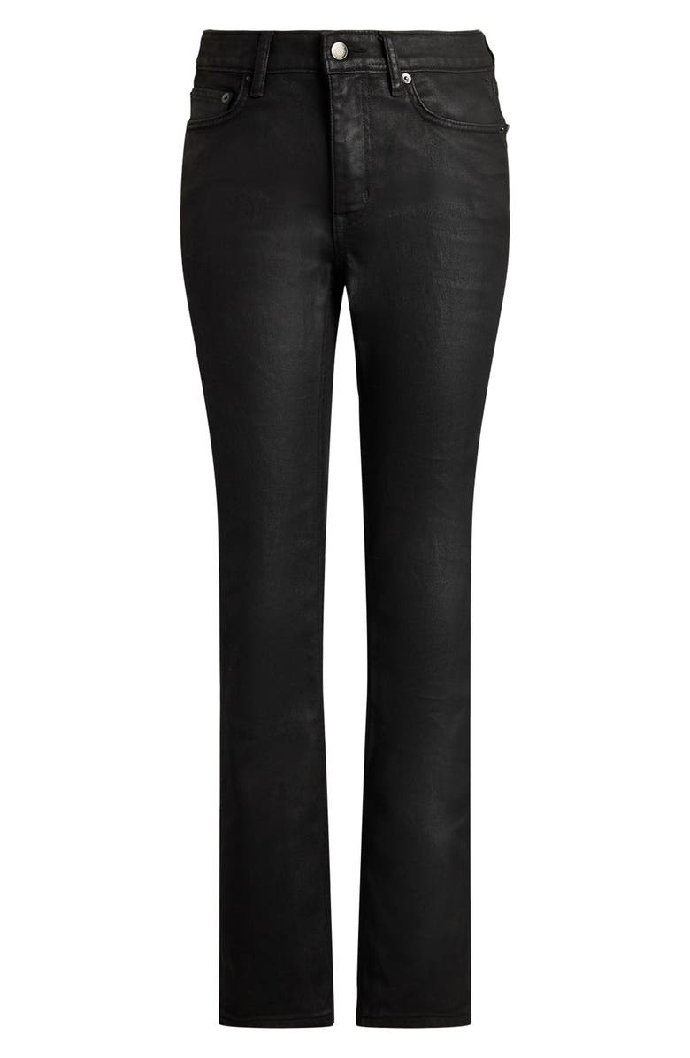 Lauren Ralph Lauren Coated High Waist Straight Leg Ankle Jeans, Alternate, color, Black