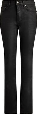 Lauren Ralph Lauren Coated High Waist Straight Leg Ankle Jeans