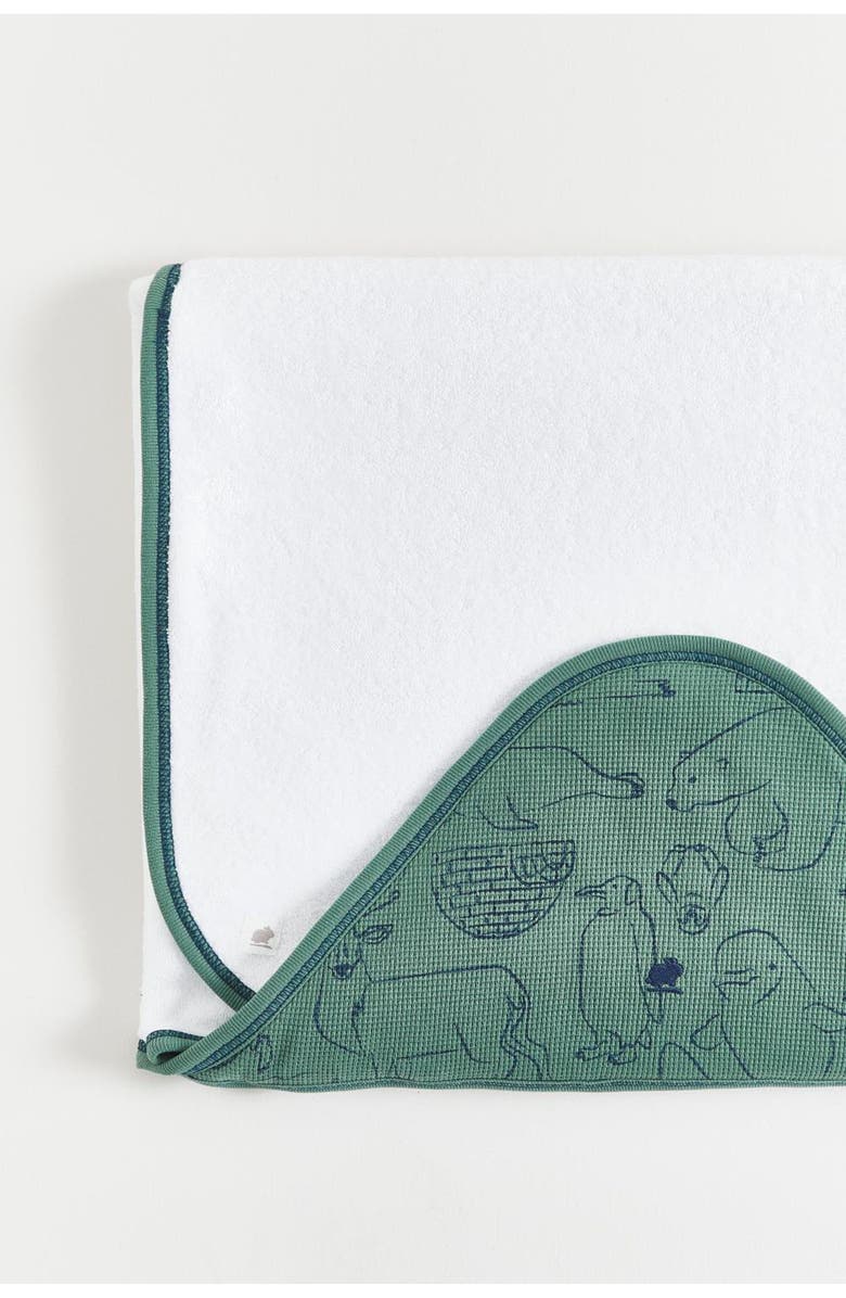 Babycottons Premium Cotton Camou Large Hooded Towel For Infant, Alternate, color, White