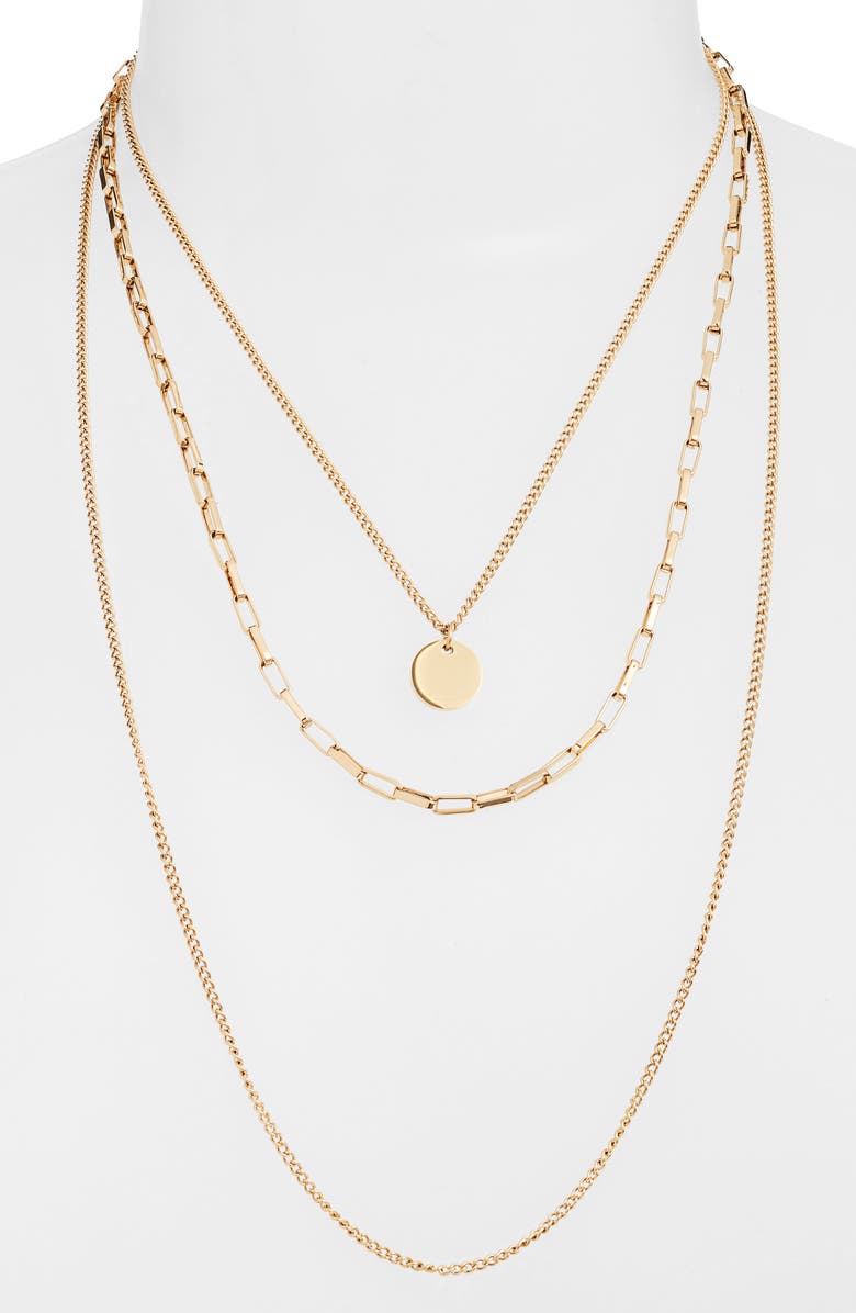 Knotty Layered Coin Pendant Necklace, Alternate, color,