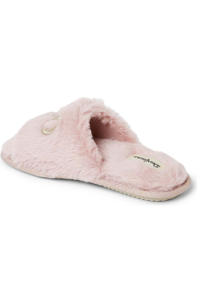 DEARFOAMS Lane Bridal I Do Fuzzy Slide Slipper, Alternate, color, Pale Mauve