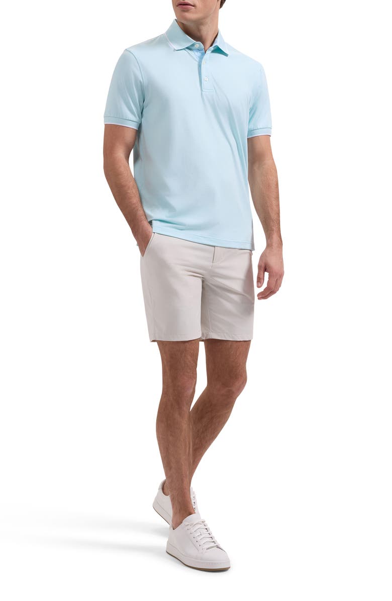 Bugatchi Performance Tipped Polo, Alternate, color, Aqua