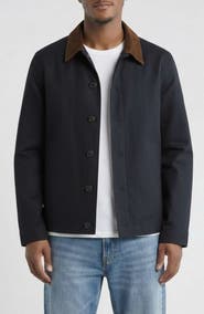 Bagatelle Faux Suede Collar Cotton Canvas Jacket