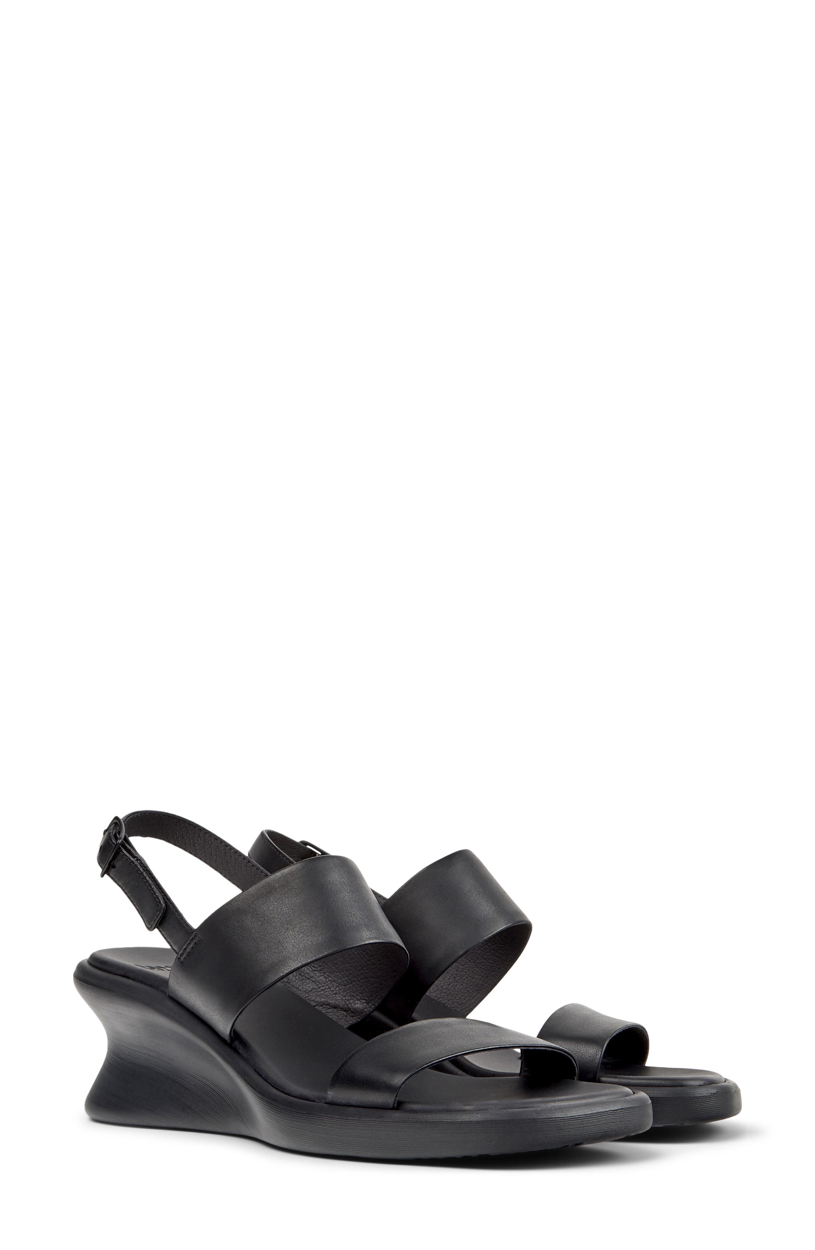Camper Louise Slingback Wedge Sandal, Main, color, Black