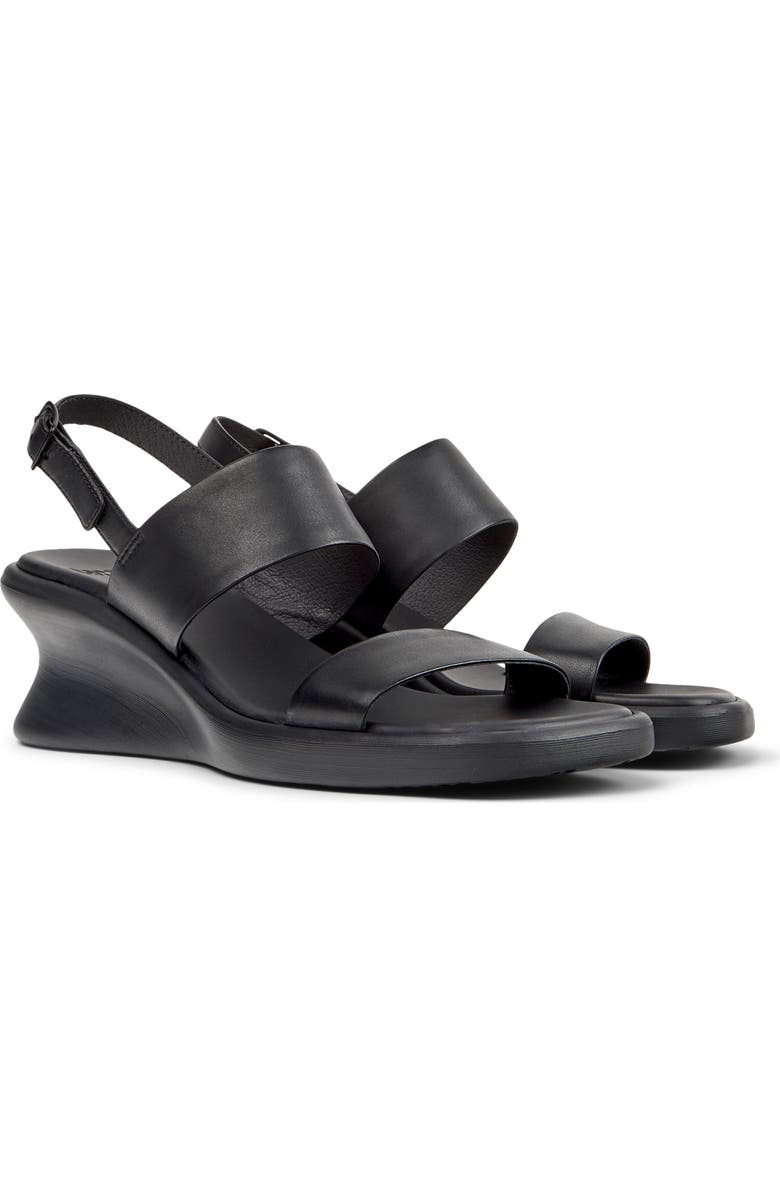 Camper Louise Slingback Wedge Sandal, Main, color, Black
