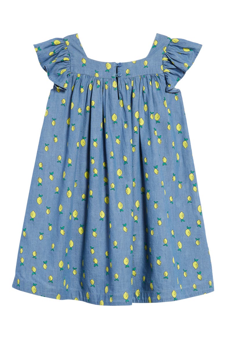 Kids' Print Shift Dress, Alternate, color, BLUE CHAMBRAY LEMONS