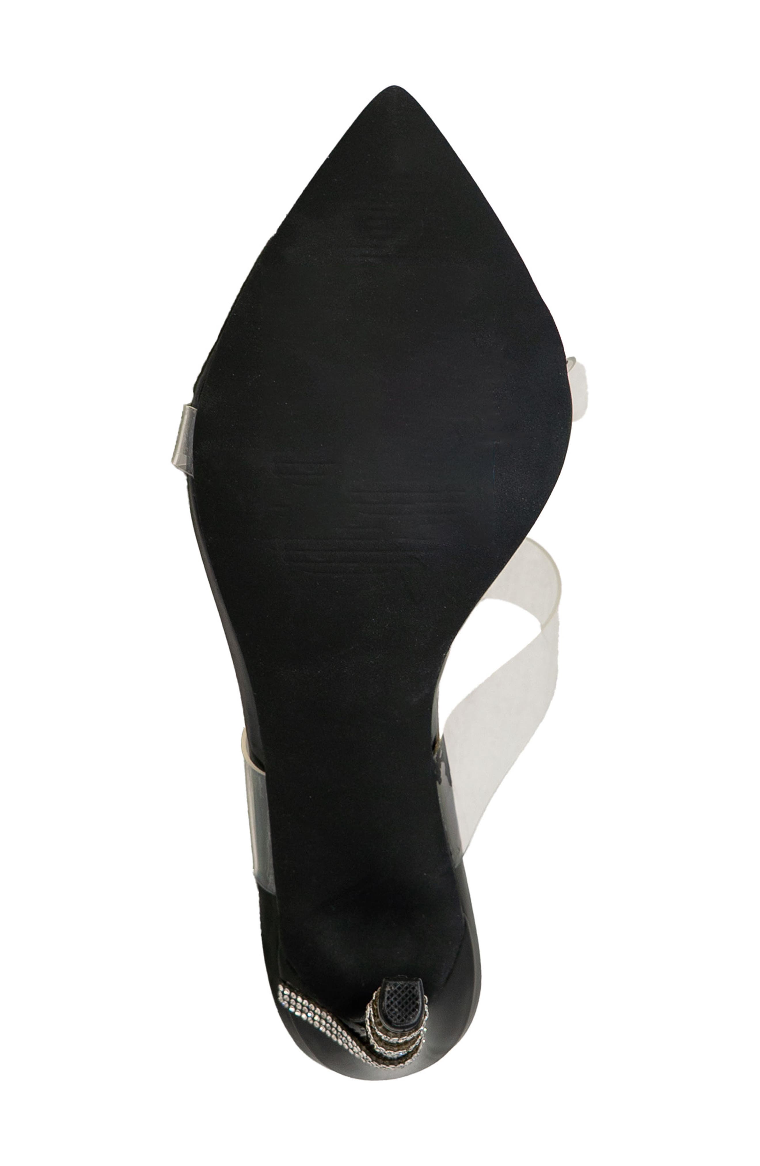 CHASE AND CHLOE Rhinestone Stiletto Mule Sandal, Alternate, color, Black