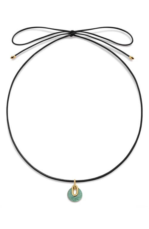 Monica Vinader X Kate Young Semipreciouis Stone Pendant Cord Necklace In Black