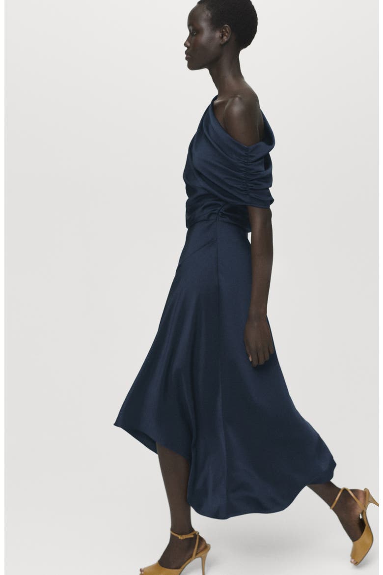 Asymmetric One-Shoulder Midi Dress, Alternate, color, NIGHT BLUE