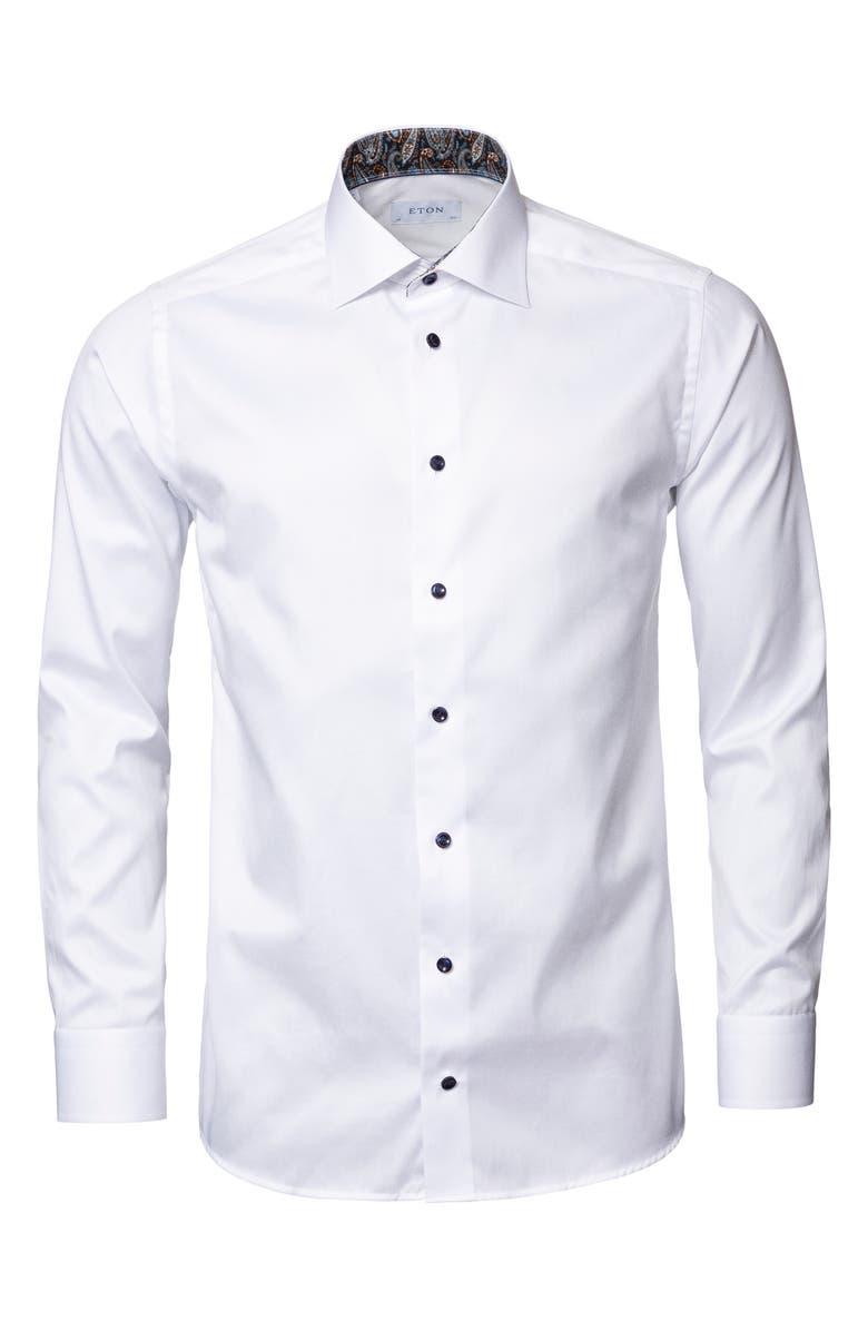 Eton Contemporary Fit Twill Dress Shirt, Alternate, color,