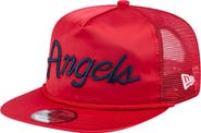 New Era Men's New Era Red Los Angeles Angels Retro Satin Script Golfer Adjustable Hat