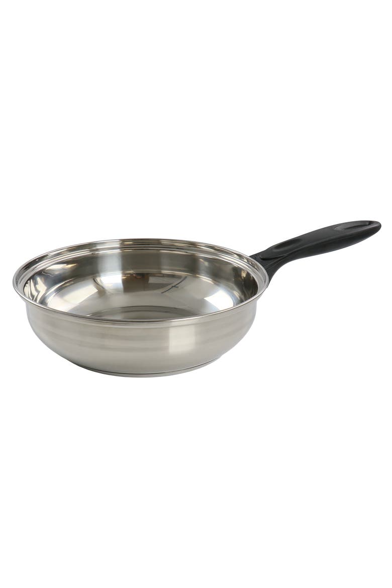 7 Piece Two Tone Polished Stainless Steel Cookware Set, Alternate, color, Silver