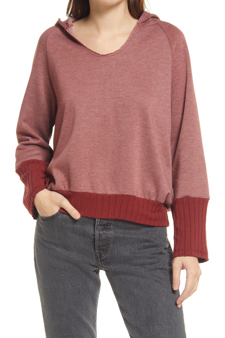 Rib Hoodie, Main, color, RED SYRAH