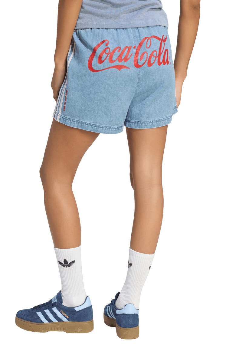 Striped Denim Shorts, Alternate, color, LIGHT BLUE