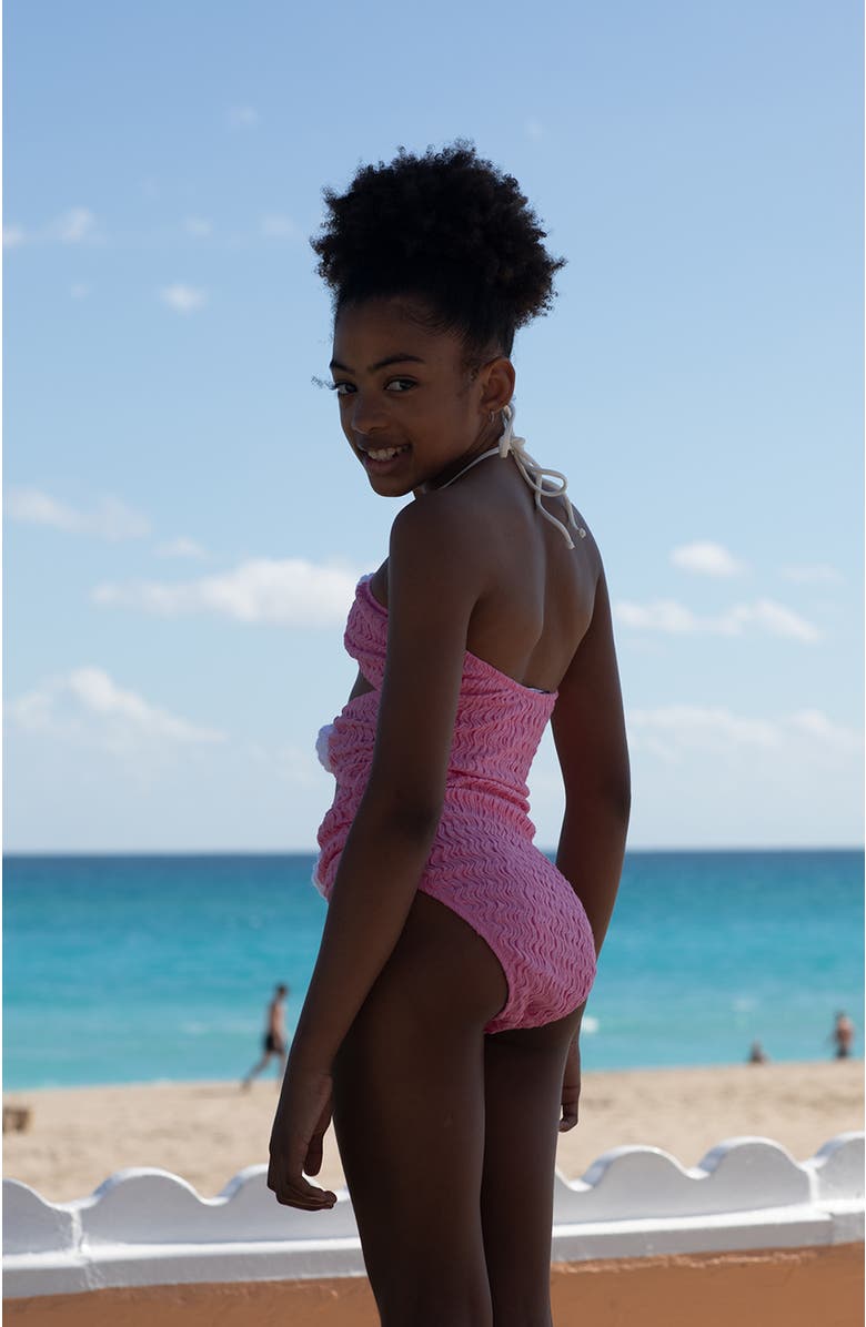 NESSI BYRD Kids' Cut-Out Flower Detail One-Piece Swimsuit, Alternate, color, Pink