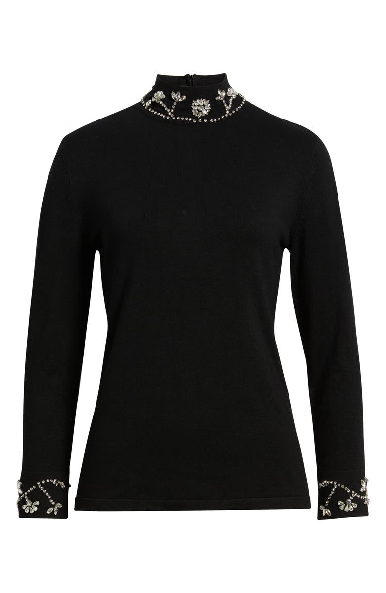 Anne Klein Embellished Mock Neck Sweater, Alternate, color,