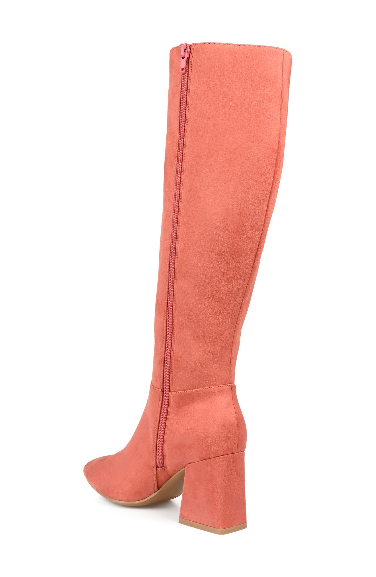 Idinna Tall Vegan Leather Faux Fur Lined Block Heel Boot - Extra Wide Calf, Alternate, color, CLAY