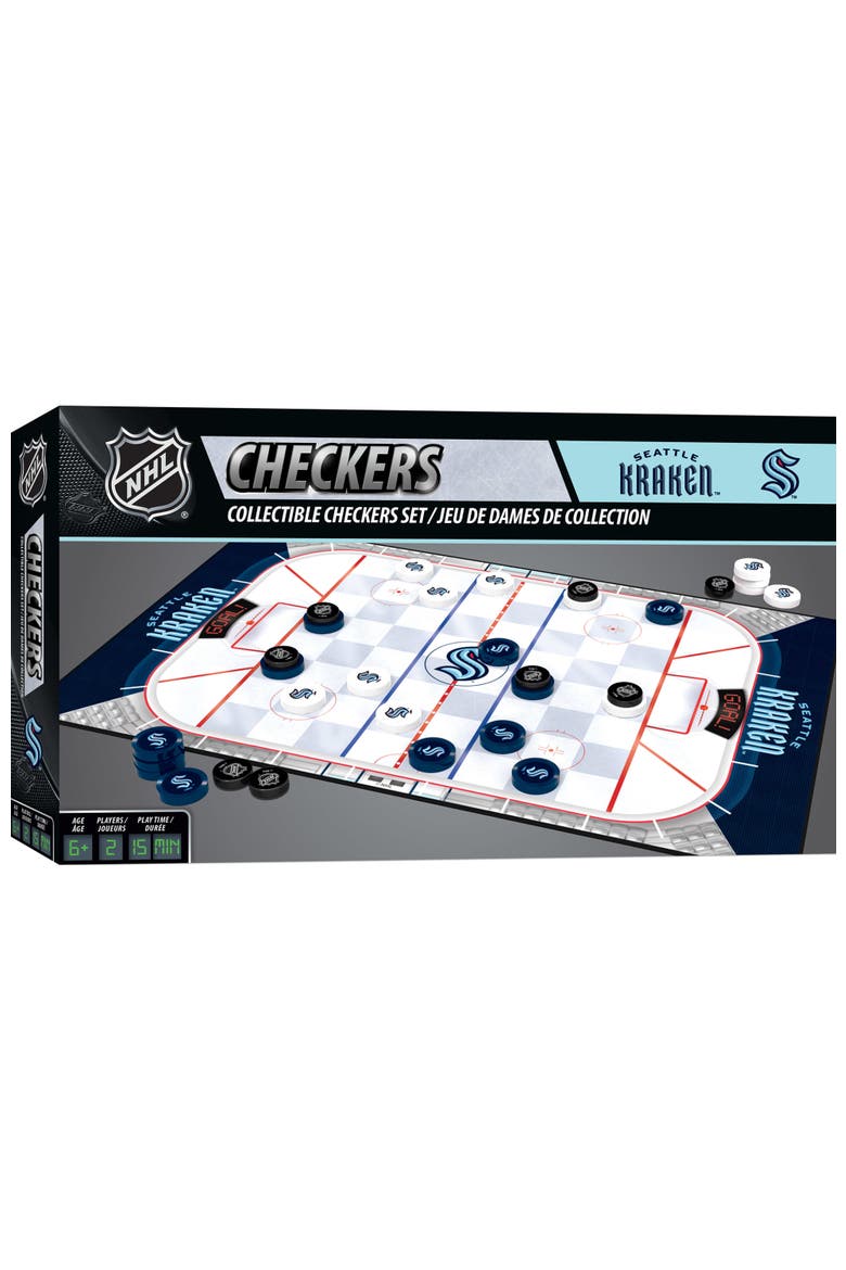 Seattle Kraken Checkers Board Game, Main, color, Multicolor