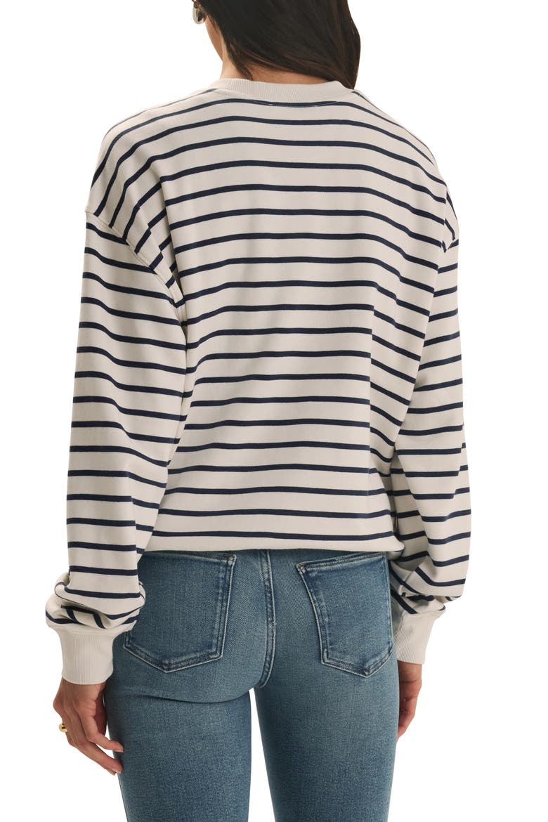 The Collegiate Classic Graphic Sweatshirt, Alternate, color, NAVY STRIPE/ SEA BLUE