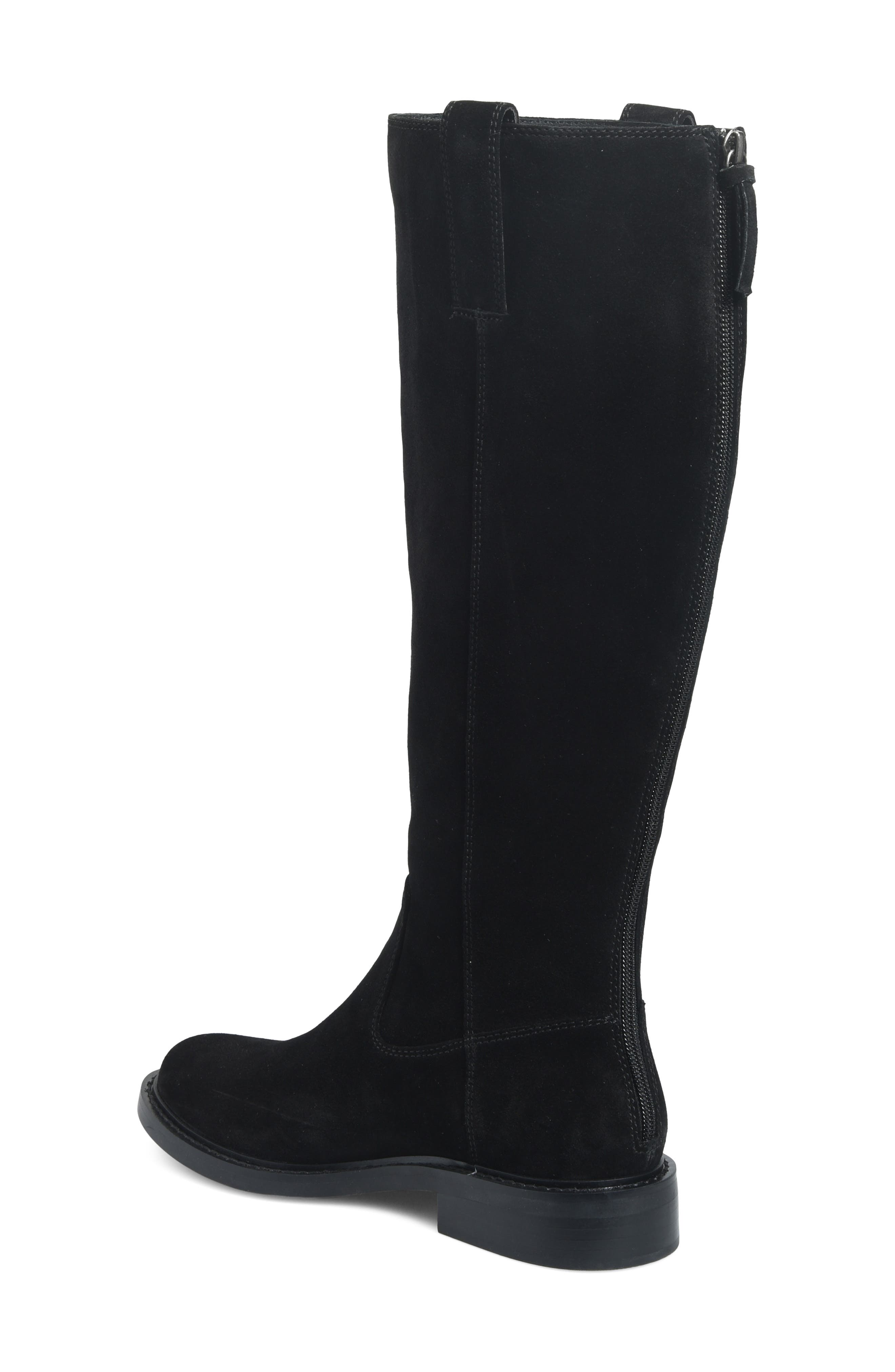 Samantha III Leather Knee High Boot, Alternate, color, BLACK NUBUCK