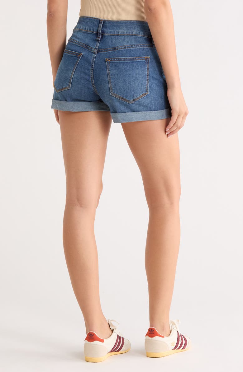 Vigoss Double Button Cuffed Denim Shorts, Alternate, color, Dark Wash