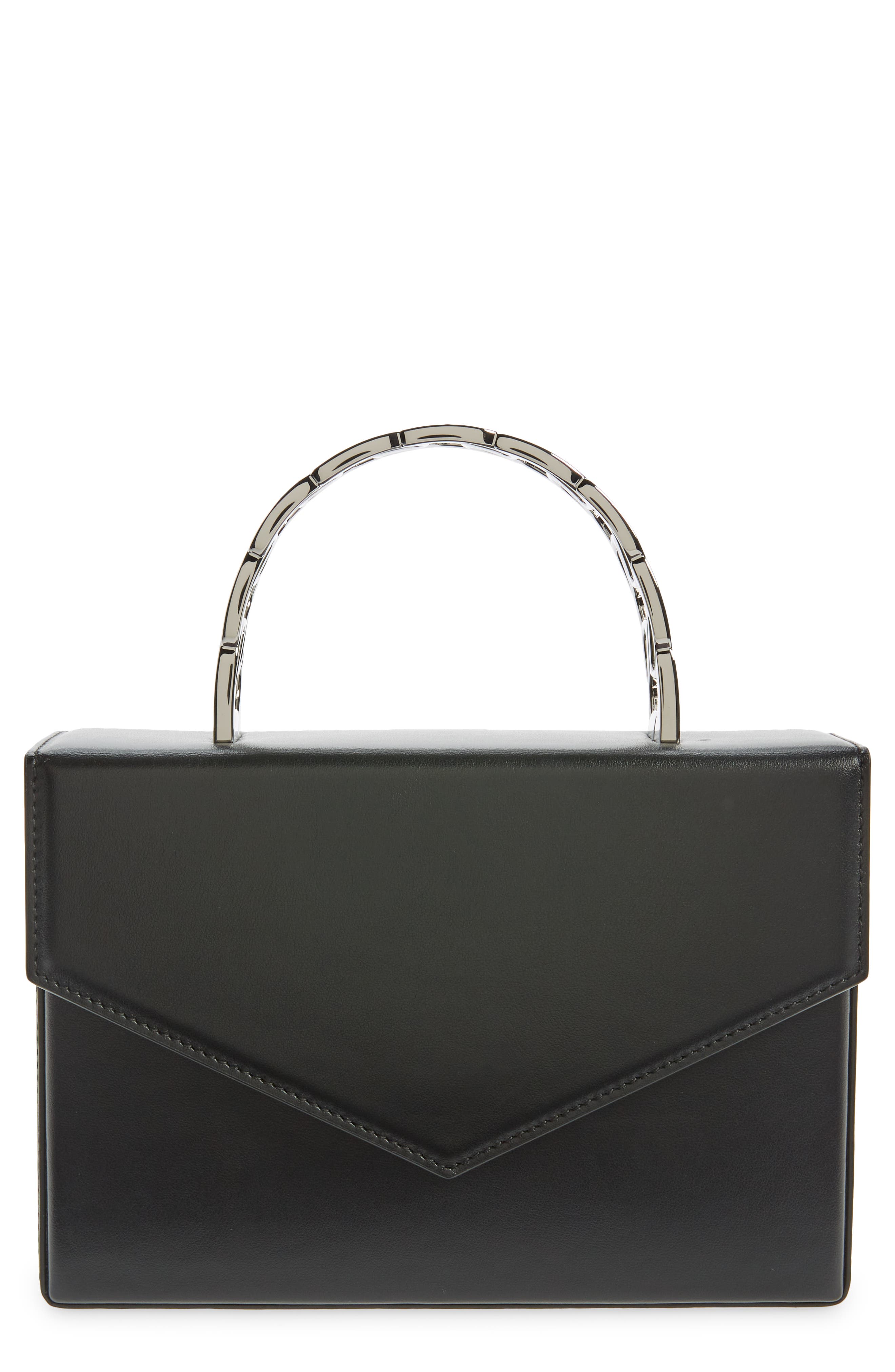 Amina Muaddi Amini Pernille Leather Top Handle Bag, Main, color, 