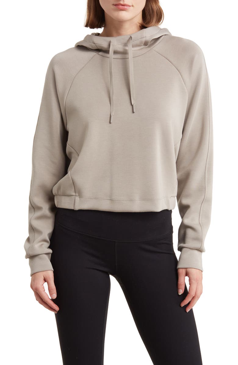 90 DEGREE BY REFLEX Scuba Knit Pullover Hoodie, Main, color, 