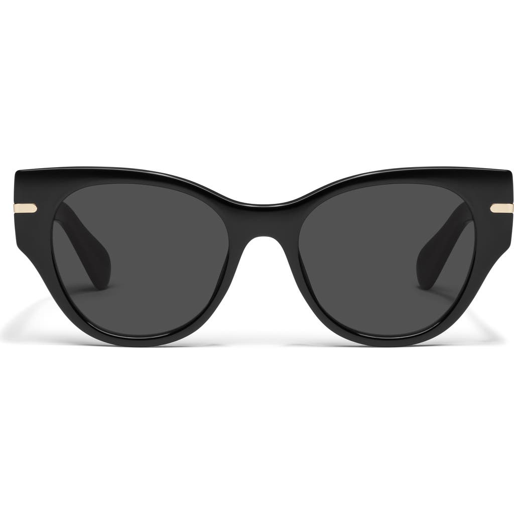Quay Chit Chat 47mm Cat Eye Sunglasses In Black/smoke